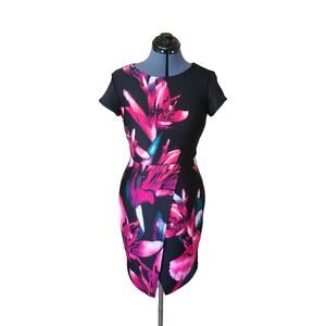 Worthington short sleeve floral midi dress 4